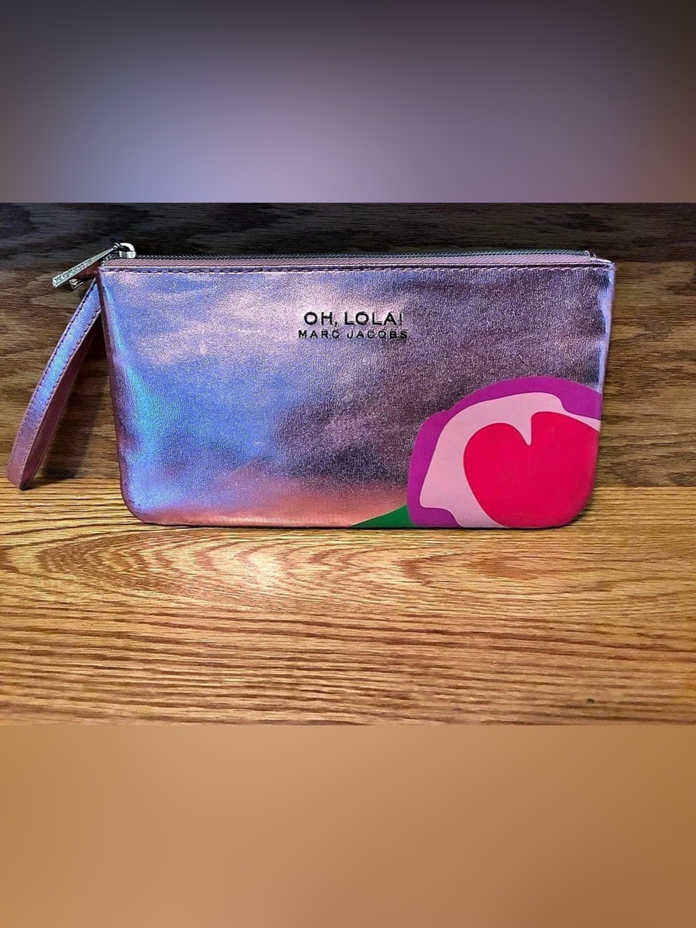 Marc Jacobs Oh, Lola! Fragrance Promo Cosmetic Wristlet Pouch in Pink & Purple
